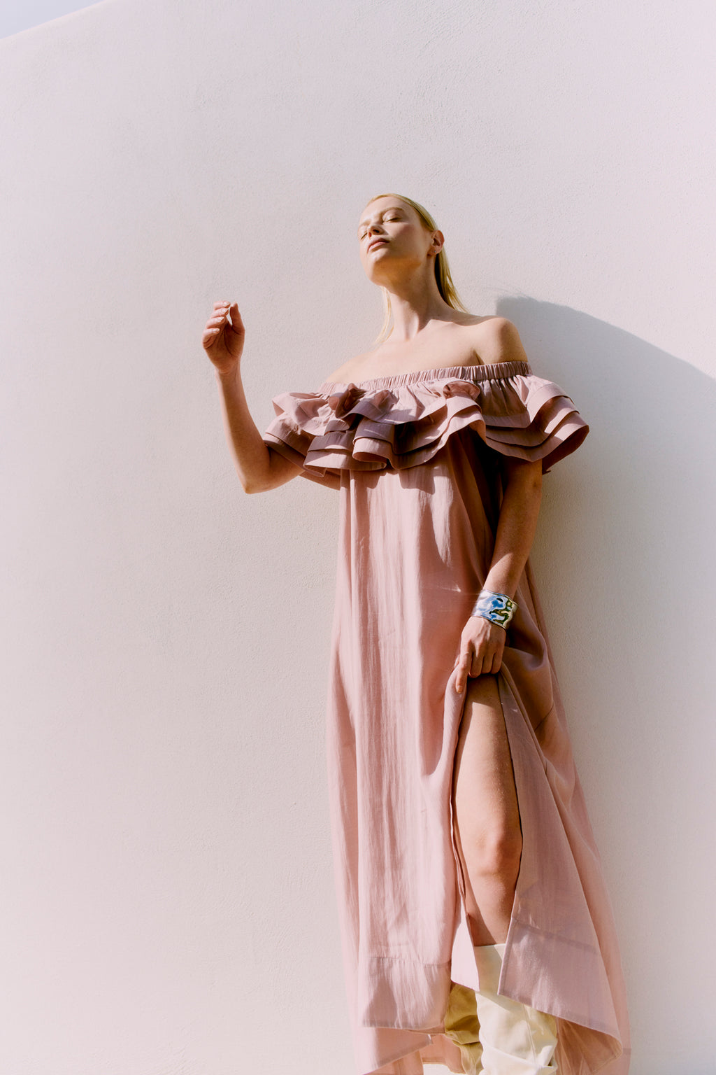 rosemuse chiffon pleated dress