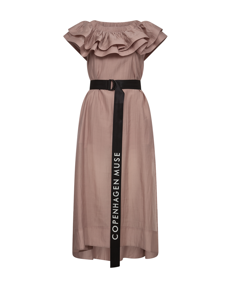 beaded midi dress with sheer ruffled sleeves in frosted sage Nadira Off Shoulder Fur Trim Mini Dress main image 1