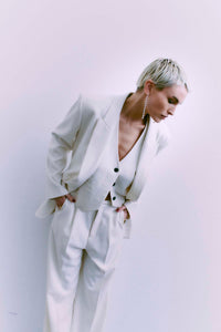 CMTAILOR - WIDE PANTS IN WHITE,OFF-WHITE