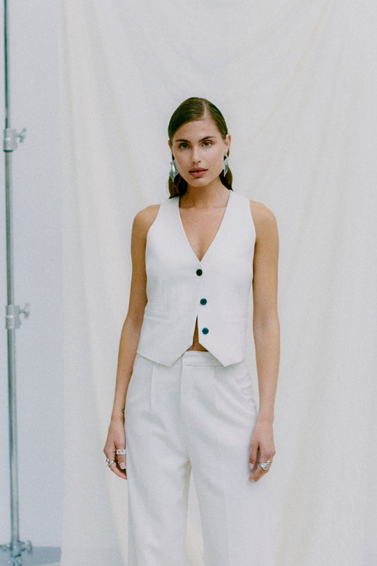 CMTAILOR - Waastcoat in wit, gebroken wit