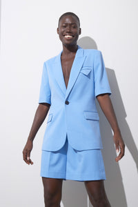 CMTAILOR - BLAZER WITH SHORT SLEEVES IN BLUE