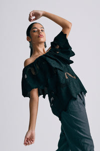 CMBOTRA - Off -shoulder top in het zwart
