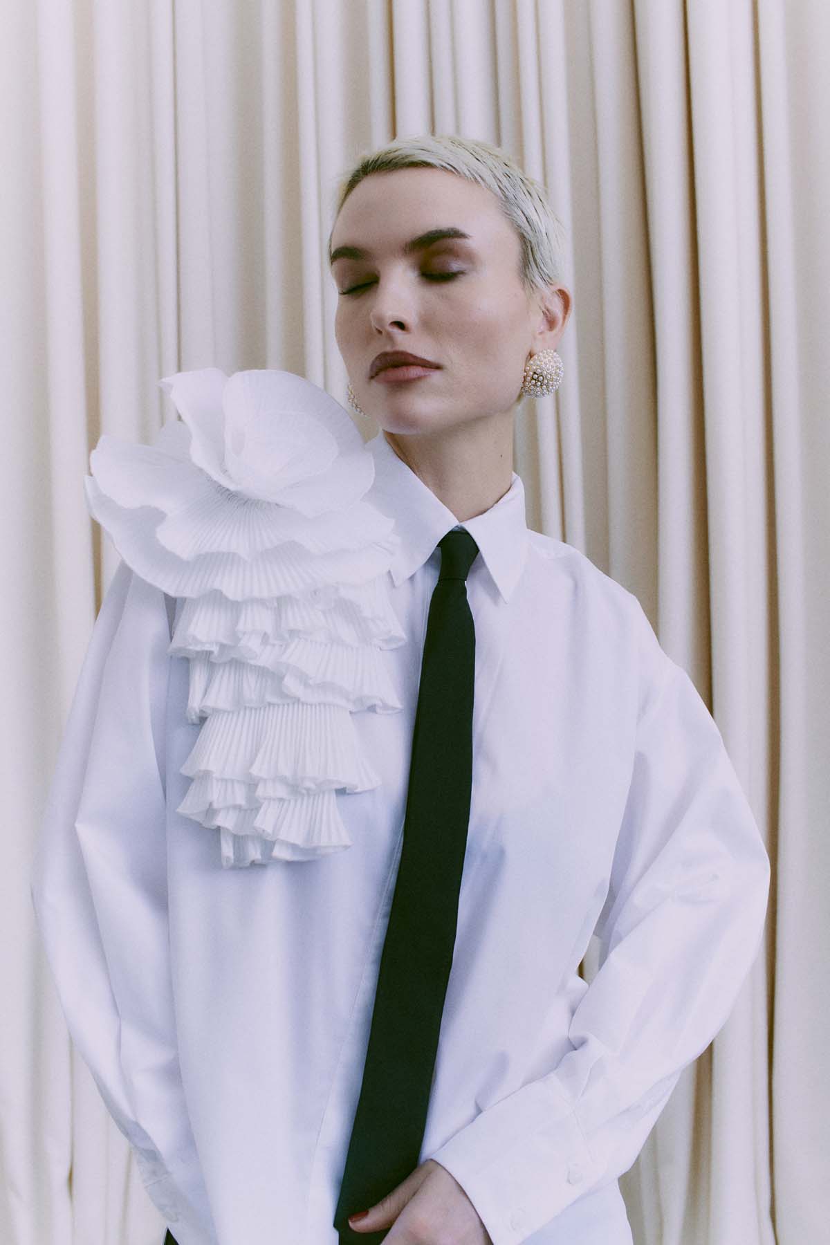 Cmpleat - shirt met roos in het wit