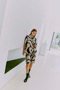 CMNATU - SHIRT WITH PRINT IN BEIGE AND BLACK