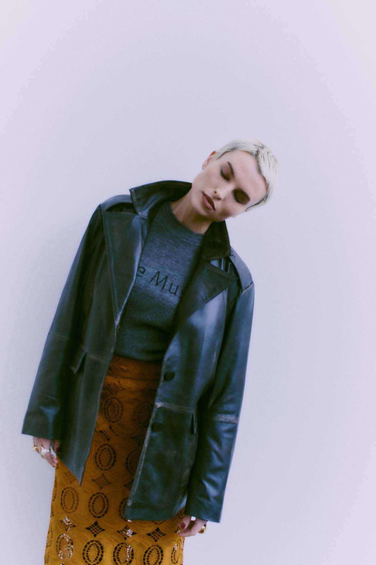 CMQUEEN - LEATHERBLAZER IN BLACK AND BROWN
