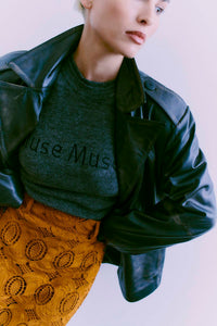 CMQUEEN - LEATHERBLAZER IN BLACK AND BROWN