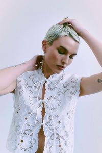 CMBOOGA - Top in beige, gebroken wit