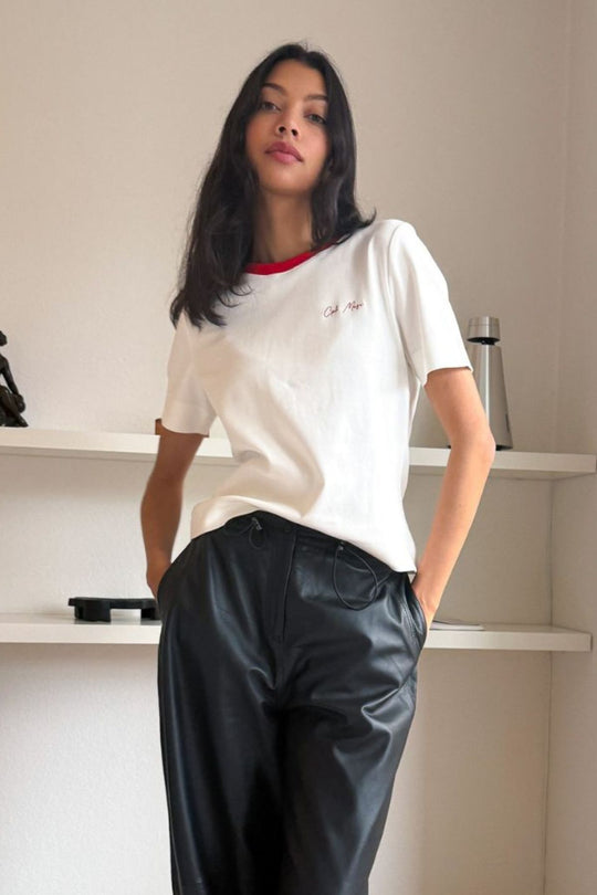 CMMUSE - SLIM FIT T-SHIRT IN OFF-WHITE