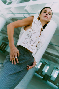 CMBOOGA - Top in beige, gebroken wit