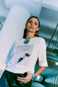 CMMUSE - T-SHIRT IN BEIGE,OFF-WHITE