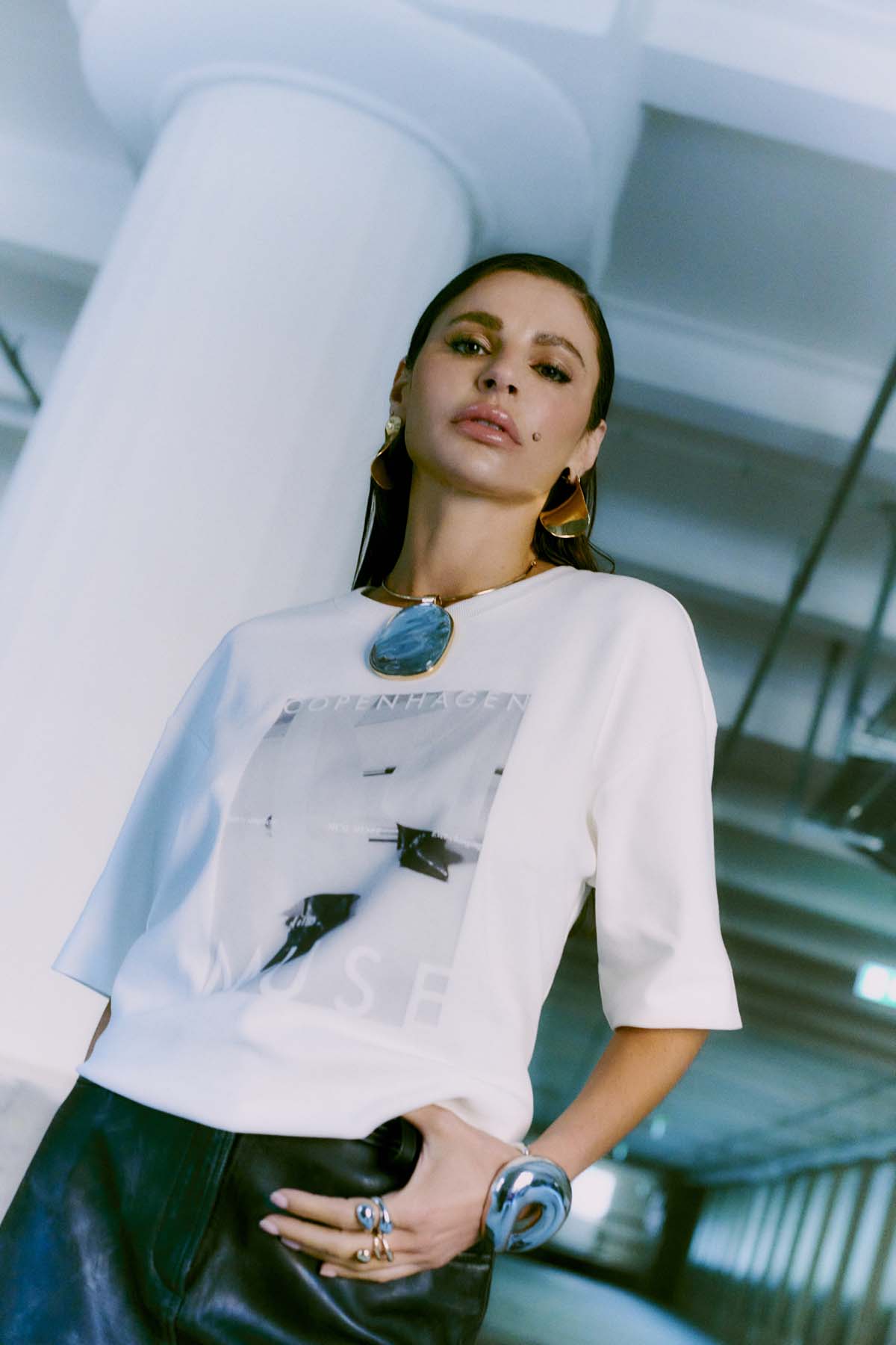 CMMUSE - T-SHIRT IN BEIGE,OFF-WHITE