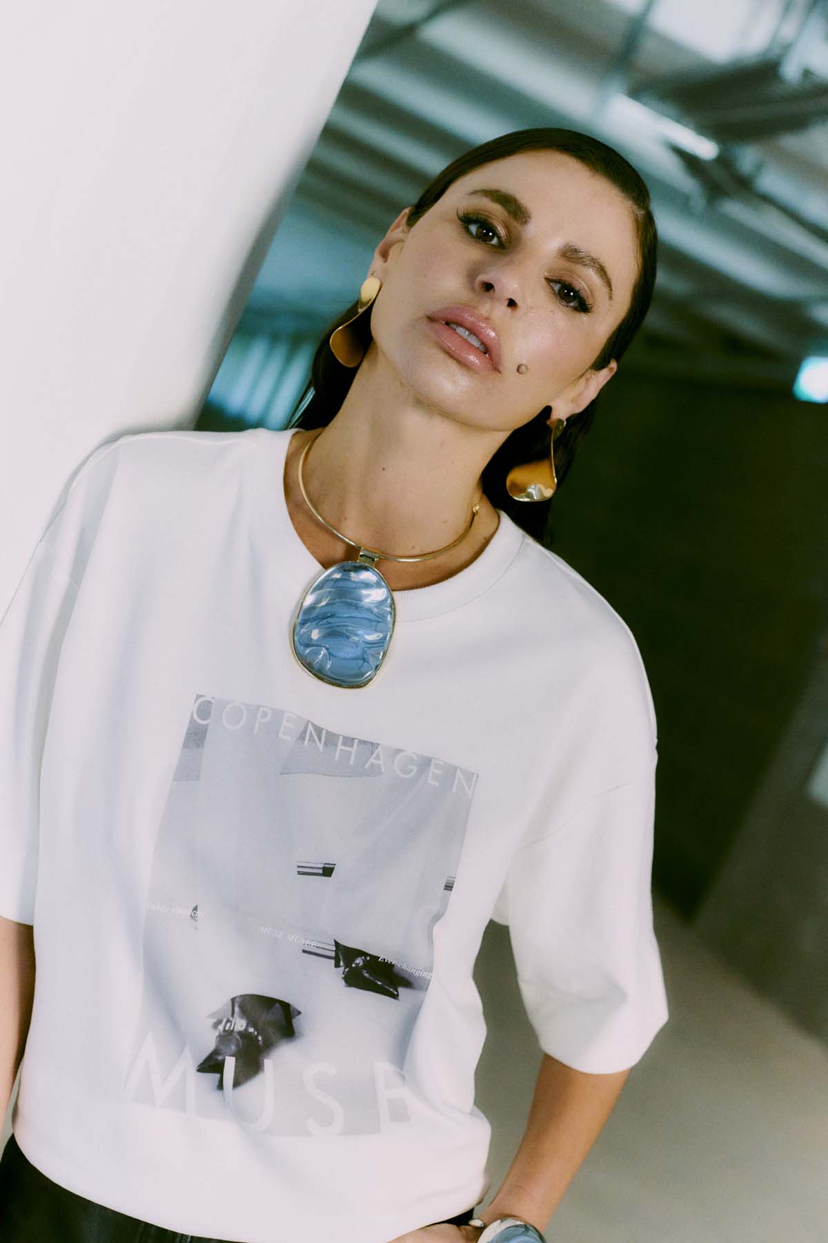 CMMUSE - T-SHIRT IN BEIGE,OFF-WHITE