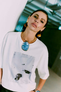 CMMUSE - T-SHIRT IN BEIGE,OFF-WHITE