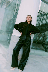CMROYAL - LEATHER PANTS IN BLACK