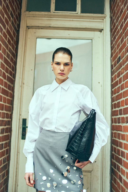 CMSOPHIE - SHIRT WITH PUFF SLEEVES IN WHITE