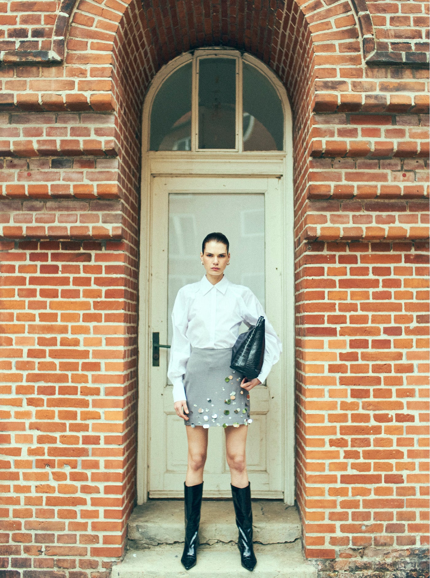 CMTAILOR - SEQUINED SKIRT IN GREY