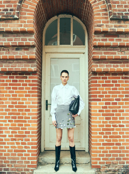 CMTAILOR - SEQUINED SKIRT IN GREY