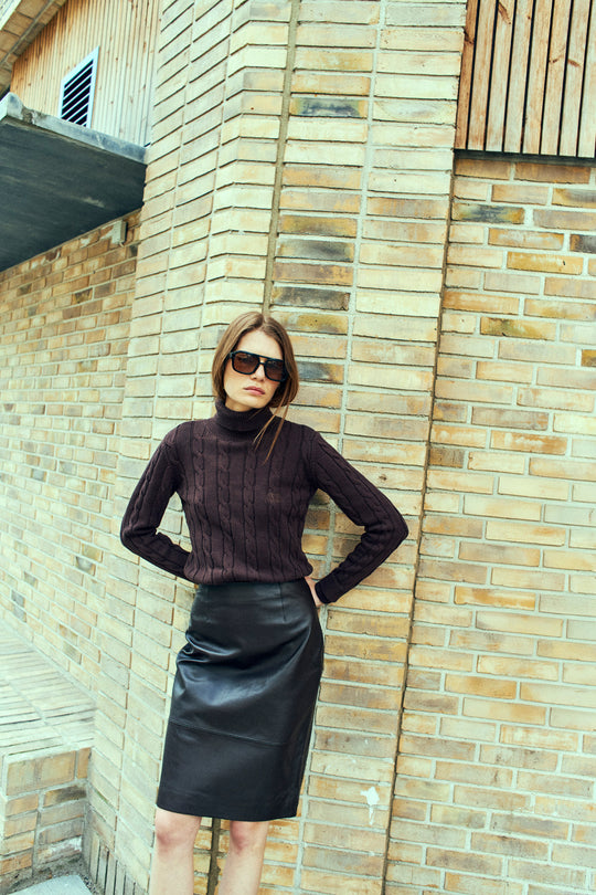 CMBARON - LEATHER SKIRT IN BLACK