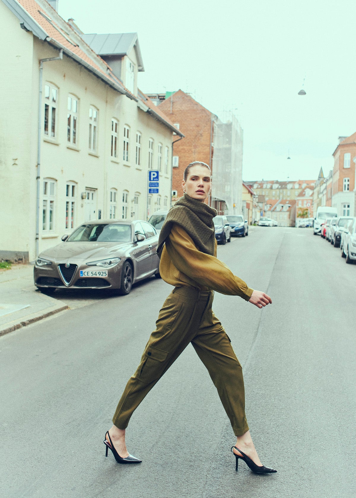 Cmtilly - blouse met boogdetail in groen