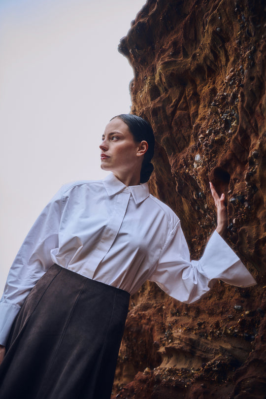 CMMELANIE - SHIRT WITH TIES IN WHITE