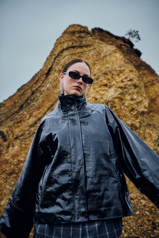 CMNOIR - LEATHER JACKET IN BLACK