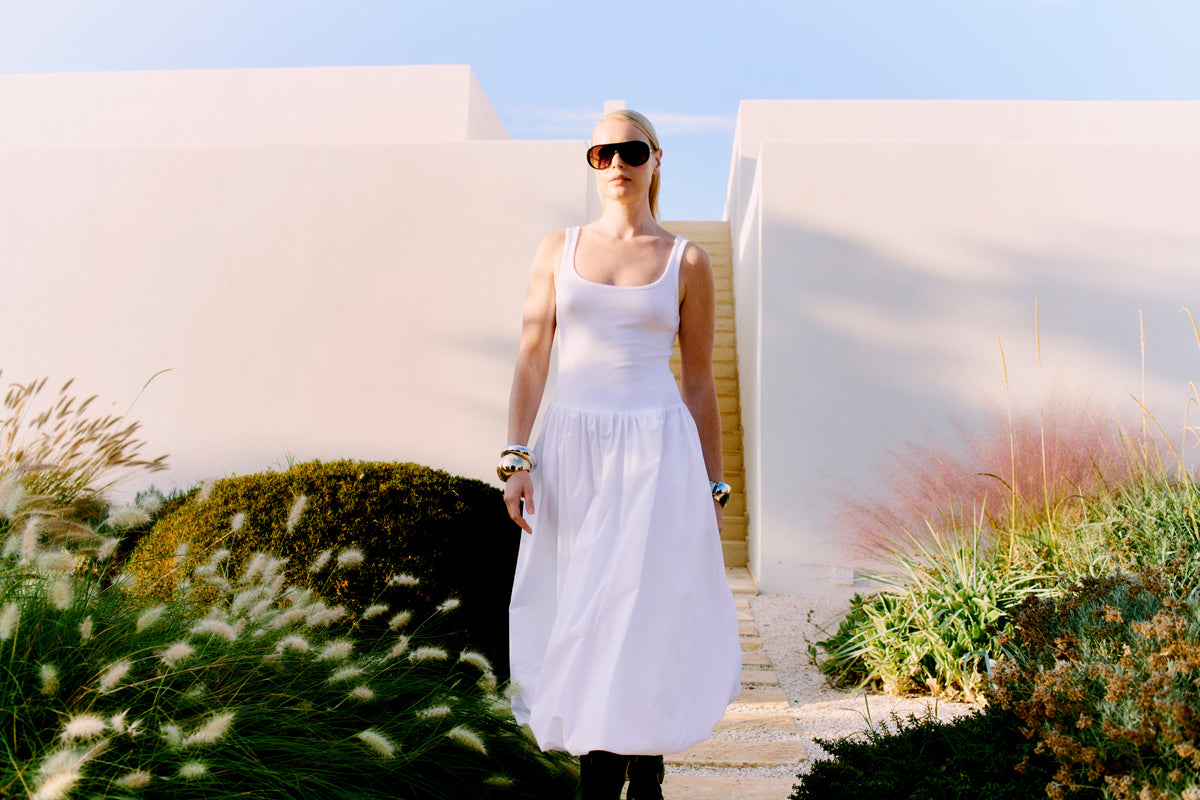 CMSIV - Jurk met balloneffect in het wit