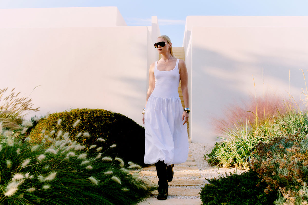 CMSIV - Jurk met balloneffect in het wit