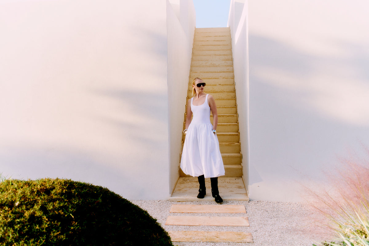 CMSIV - Jurk met balloneffect in het wit