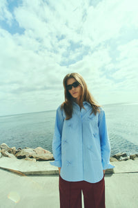 CMVATAN - SHIRT WITH BOWS IN BLUE