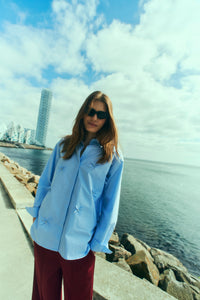 CMVATAN - SHIRT WITH BOWS IN BLUE