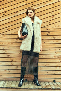 CMDECO - LONG SKIRT IN MESH QUALITY IN BLACK