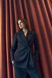 CMTailor - blazer met dubbele borsten in zwart en rood