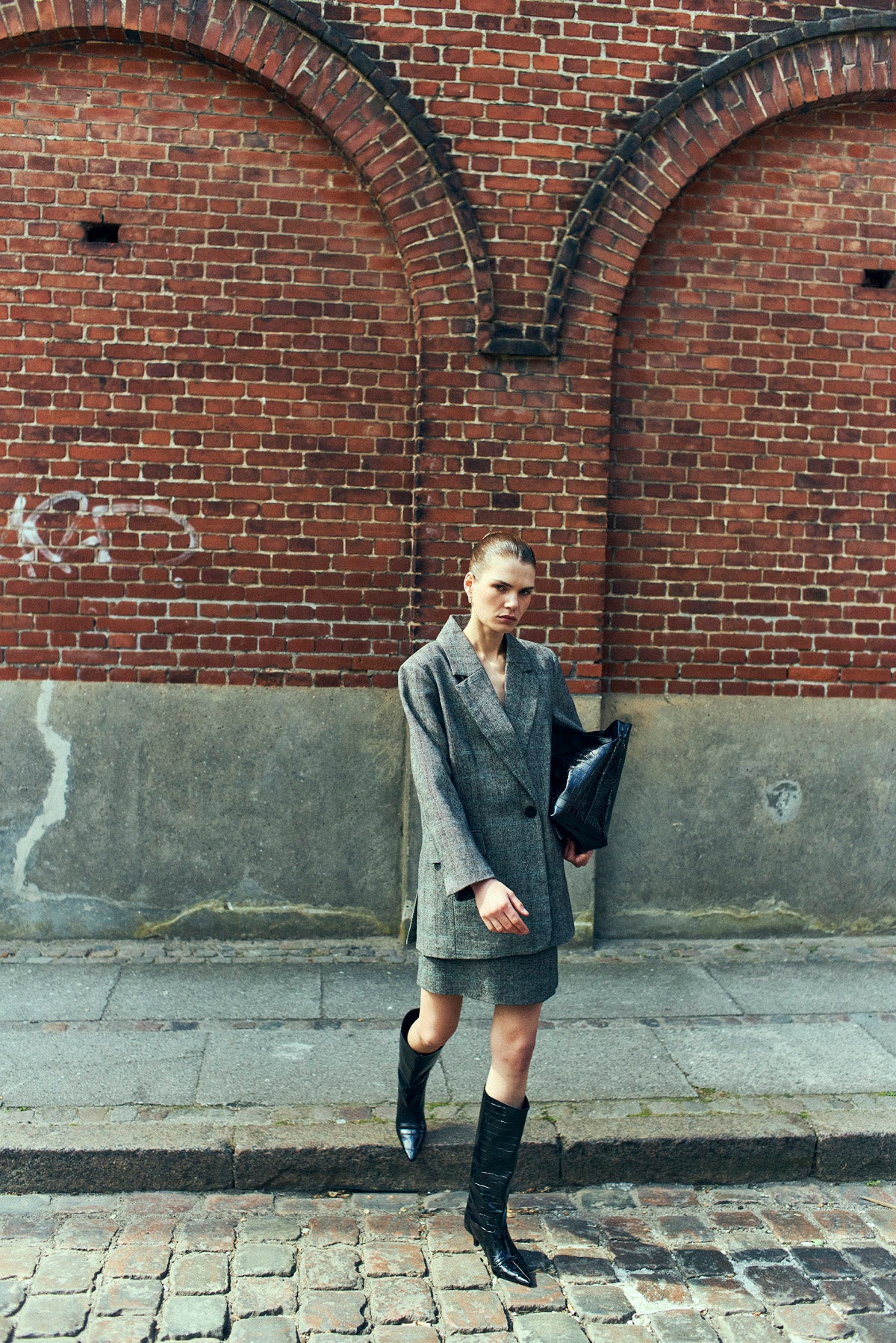 Cmjaden - Wool Blend Blazer in donkergrijze melange