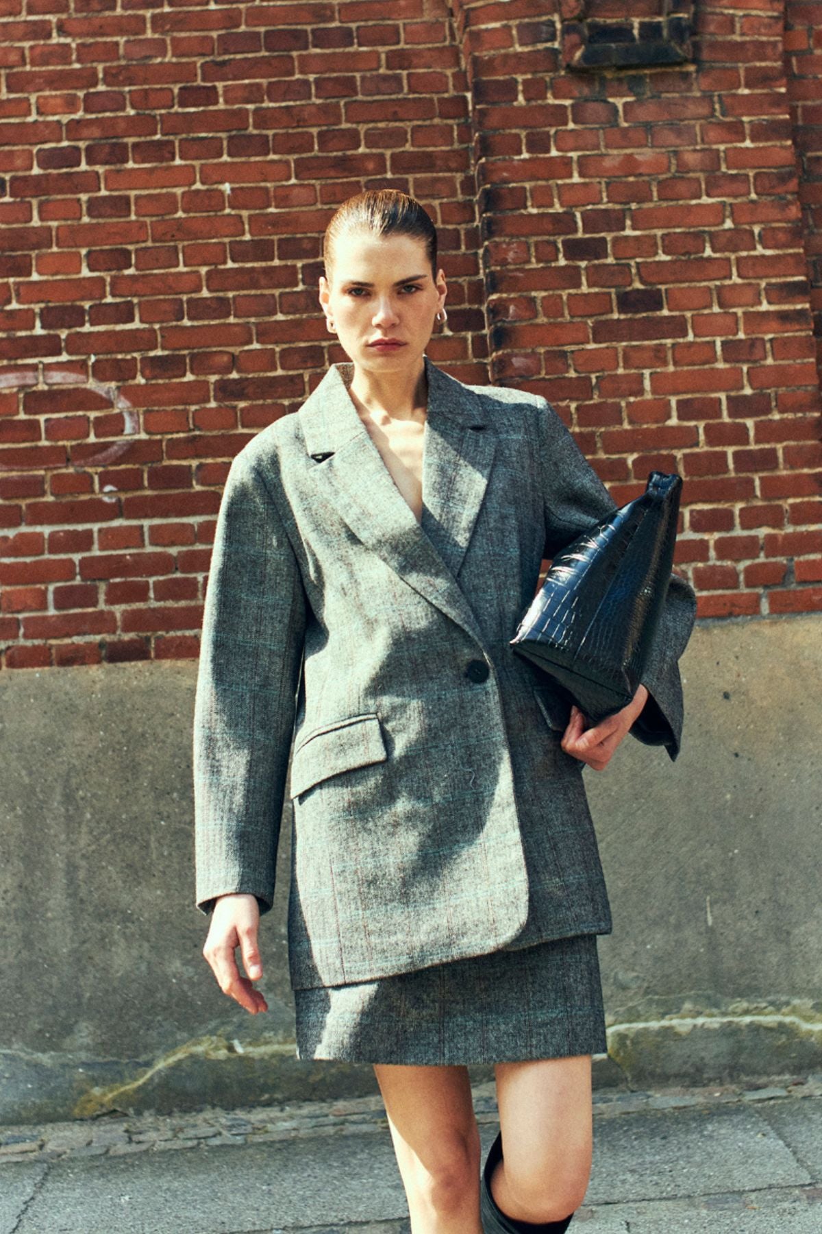 Cmjaden - Wool Blend Blazer in donkergrijze melange