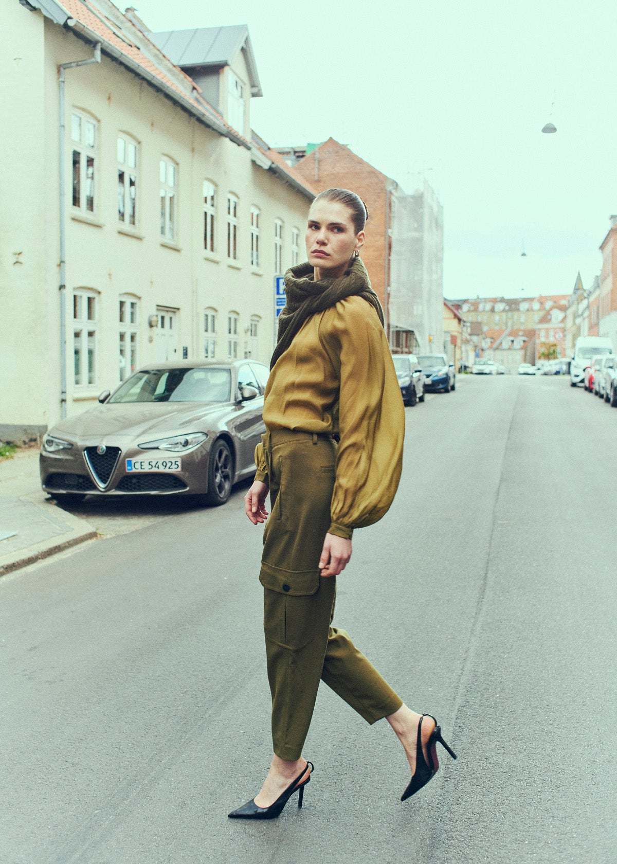 Cmtilly - blouse met boogdetail in groen