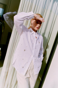 CMVATAN - SHIRT WITH RHINESTONES IN WHITE