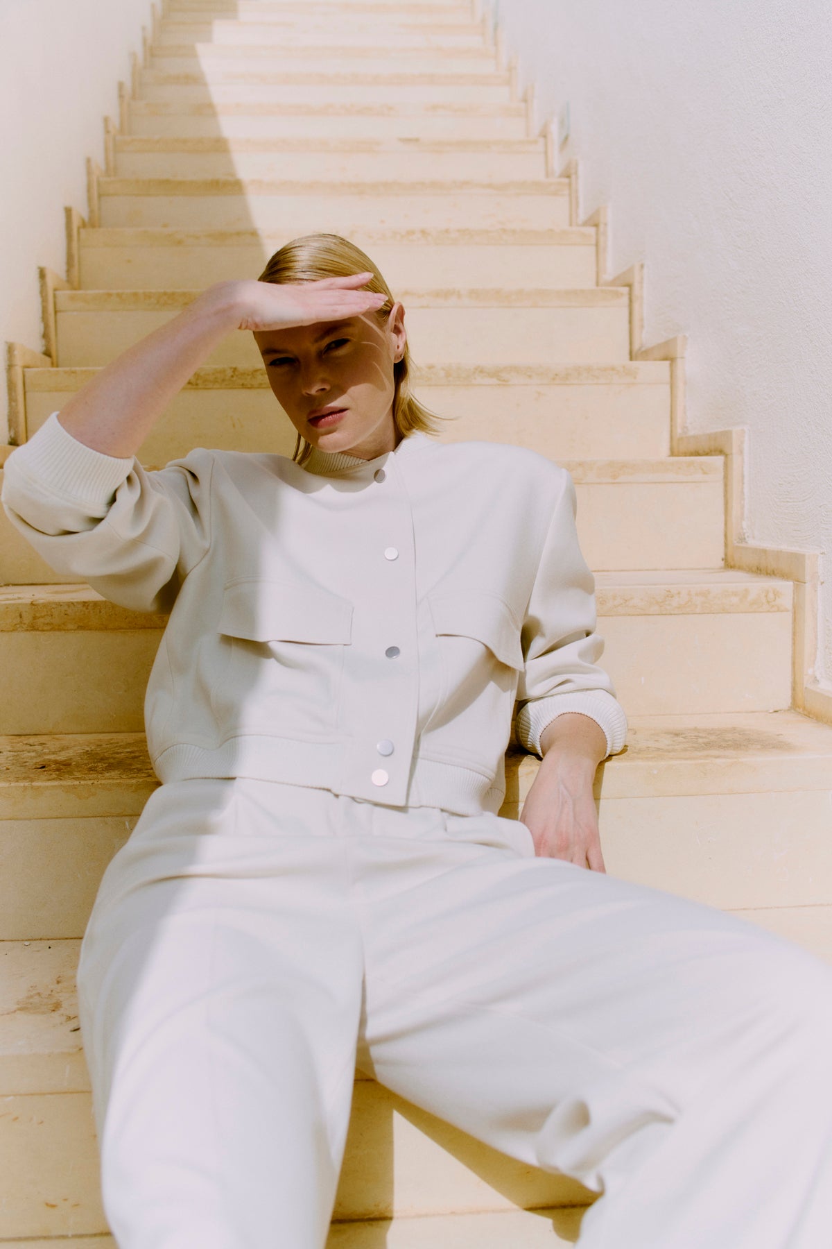 CMTailor - Bomberjacket in wit, gebroken wit