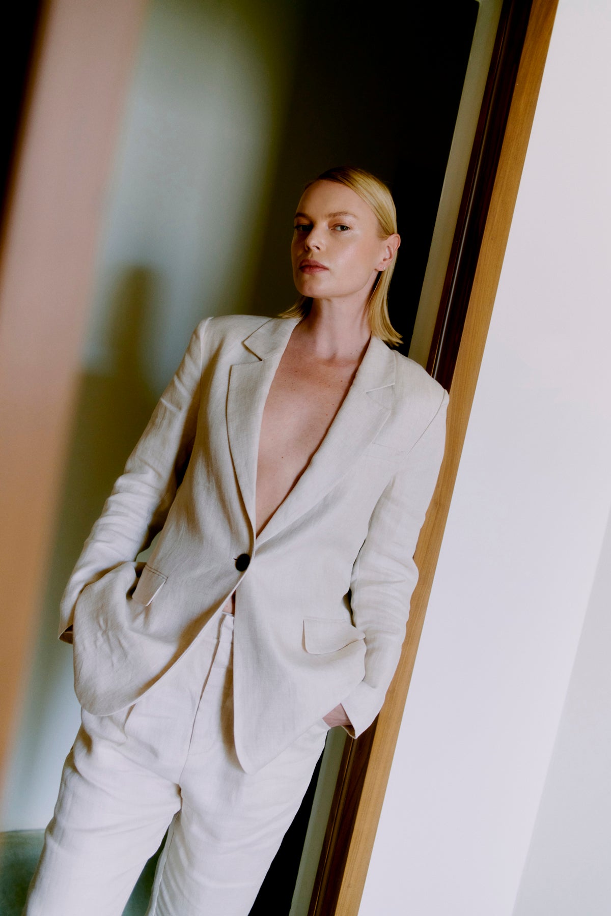 CMNATURE - BLAZER IN BEIGE,OFF-WHITE