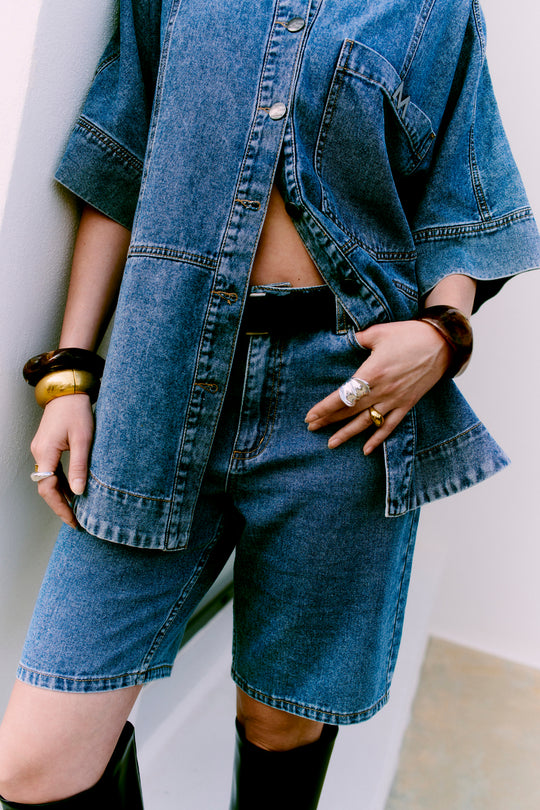 Cmjeycce - denim shorts in blauw