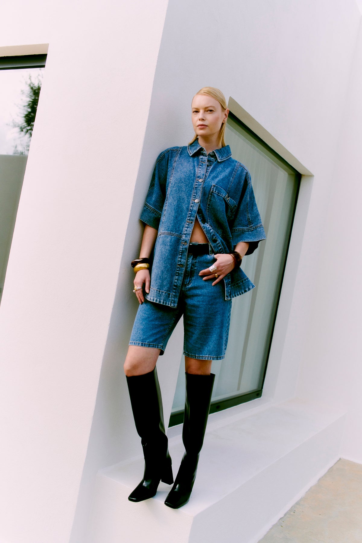 Cmjeycce - denim shorts in blauw