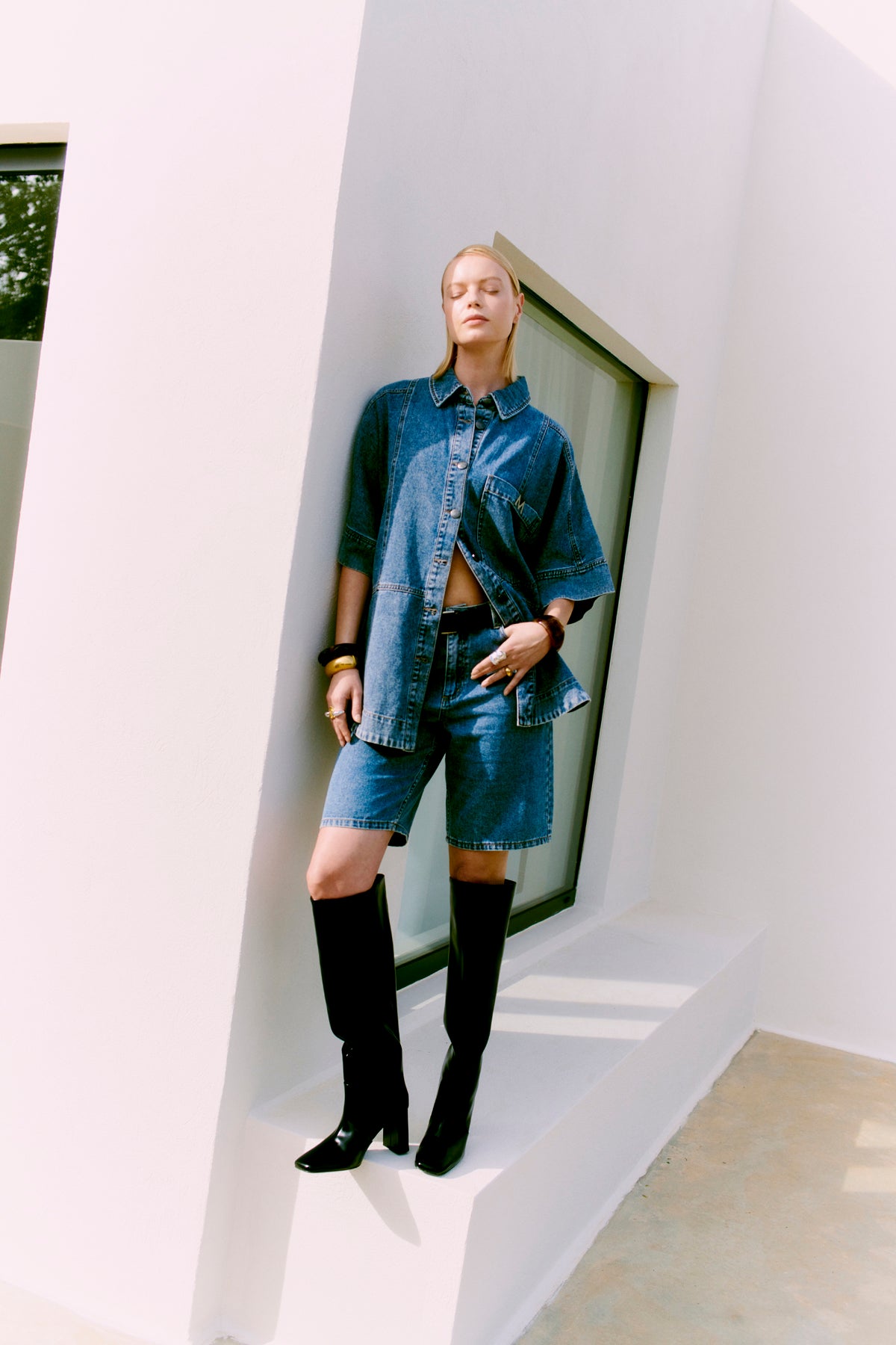 Cmjeycce - denim shorts in blauw
