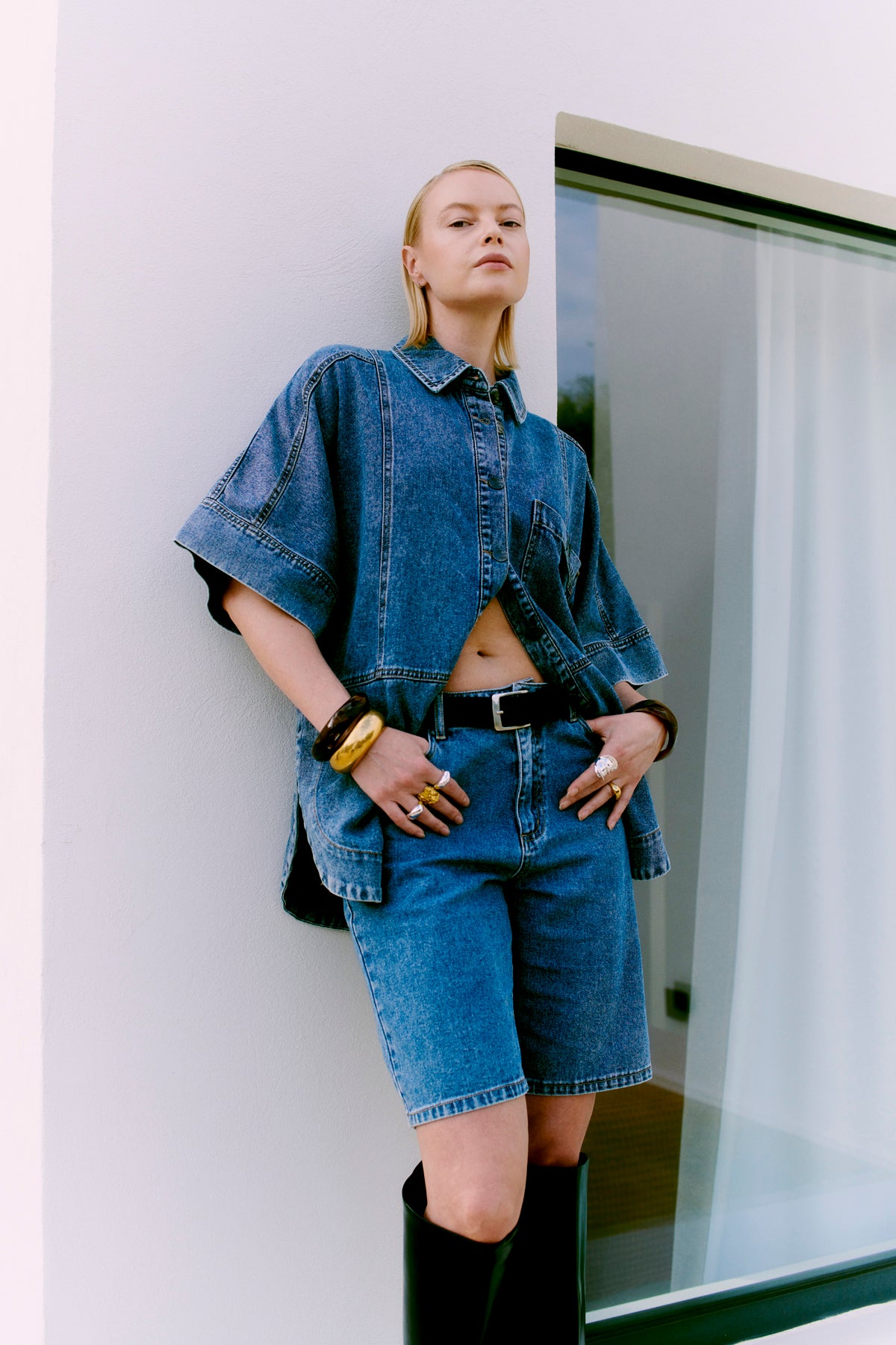 Cmjeycce - denim shorts in blauw