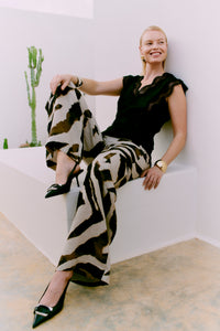 CMNATULI - PANTS IN BEIGE AND BLACK