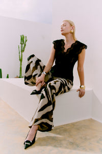CMNATULI - PANTS IN BEIGE AND BLACK