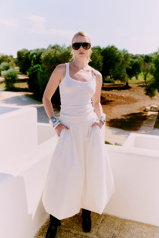 CMSIV - Top met gespeld details in off -white