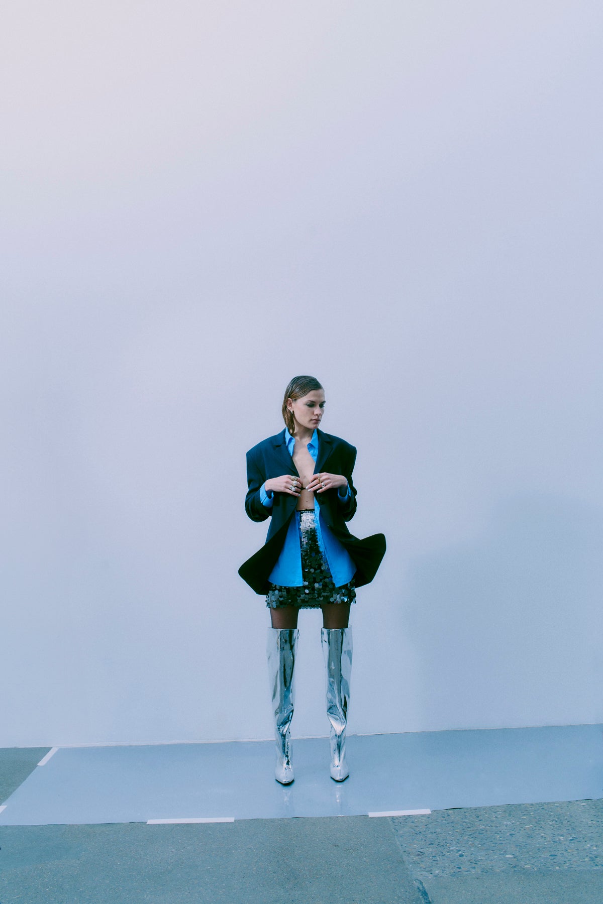 Cmtina - blazer in blauw