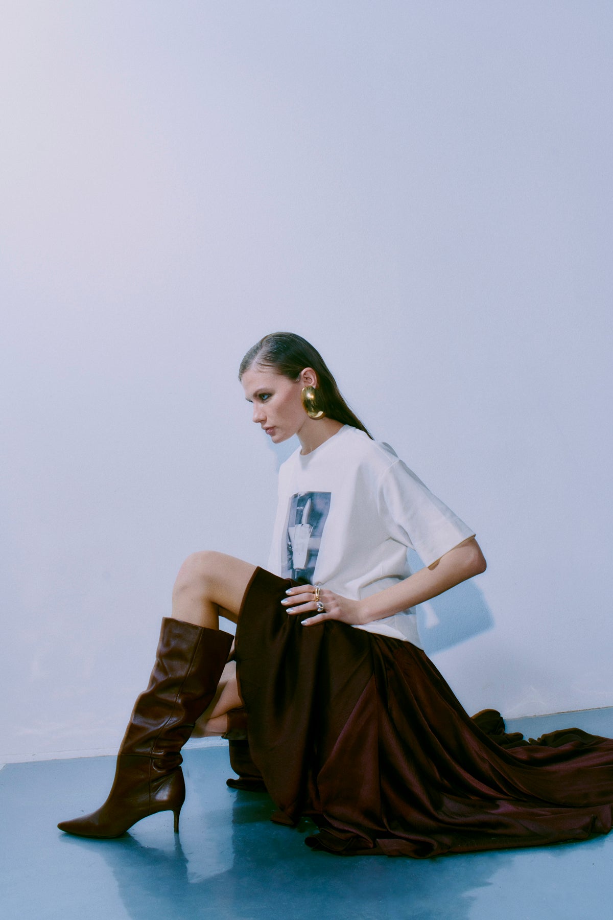 CMMUSE - T-SHIRT IN BEIGE,OFF-WHITE