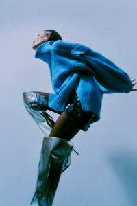 Cmandrea - gebreide pullover in blauw
