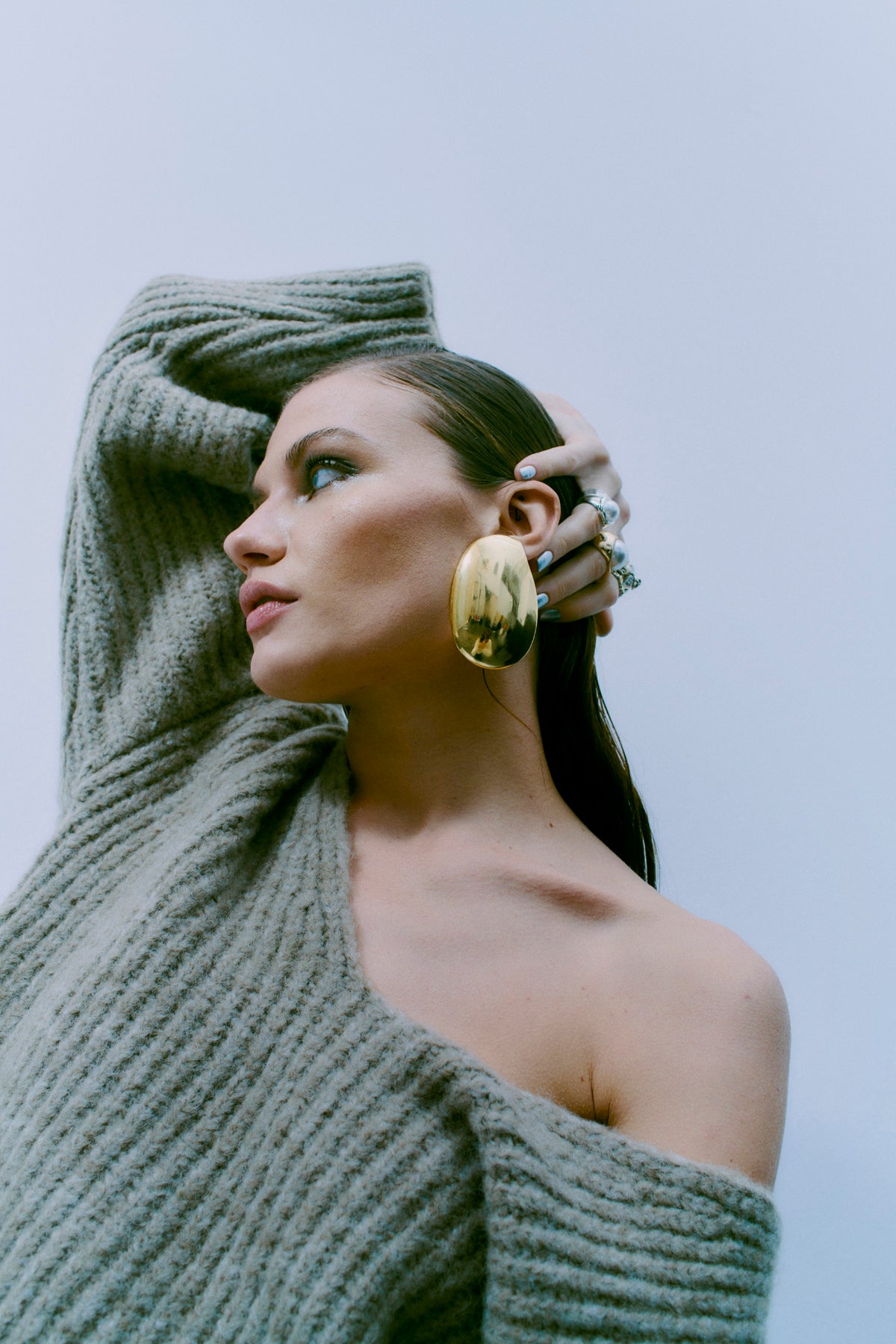 CMANDREA - RIBBED PULLOVER IN BEIGE