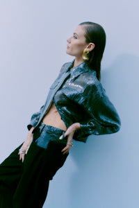 CMTRUCKER - JACKET WITH SEQUINS IN SILVER